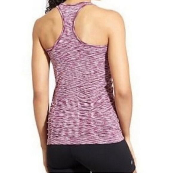 Athleta Fastest Track Racerback Tank Wine Burgundy Space Dyed Athletic Top L - Picture 1 of 6